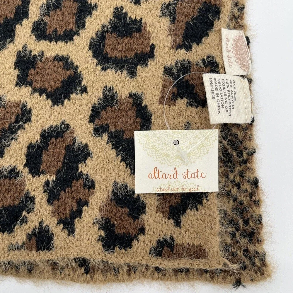 Altar'd State Scarf‎ One Size Leopard 10 x 74